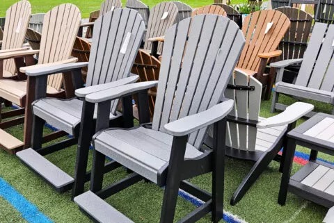 Adirondack chairs in many different colors